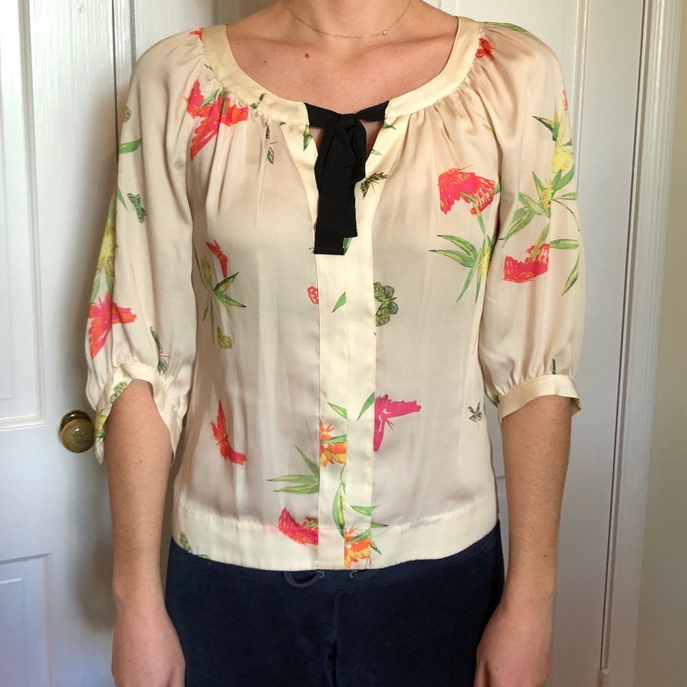 Butterfly and flower blouse